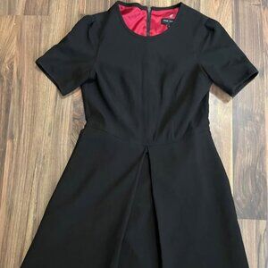 Pink Tartan Black Dress with Red Lining